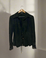 Load image into Gallery viewer, roberto cavalli jacket, suede jacket, runway fashion