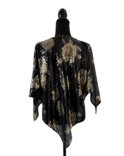 Load image into Gallery viewer, Black &amp; Gold Sequin Shawl
