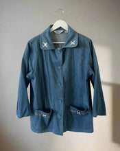 Load image into Gallery viewer, Vintage Aztec Denim Blazer
