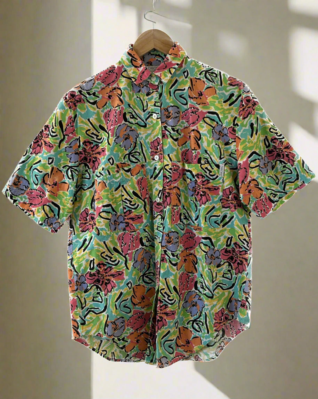 funky vintage button down colorful button down