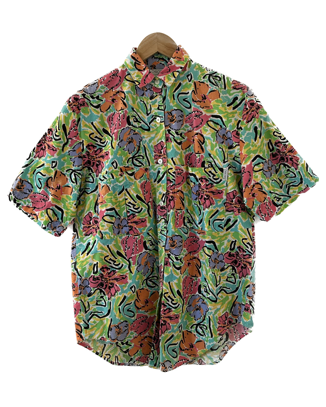 funky vintage button down colorful button down