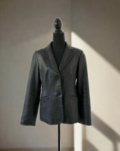 Load image into Gallery viewer, leather blazer chic leather jacket black leather jacket 90s leather jacket 
