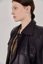 Load image into Gallery viewer, Yves Saint Laurent Aubergine Leather Jacket
